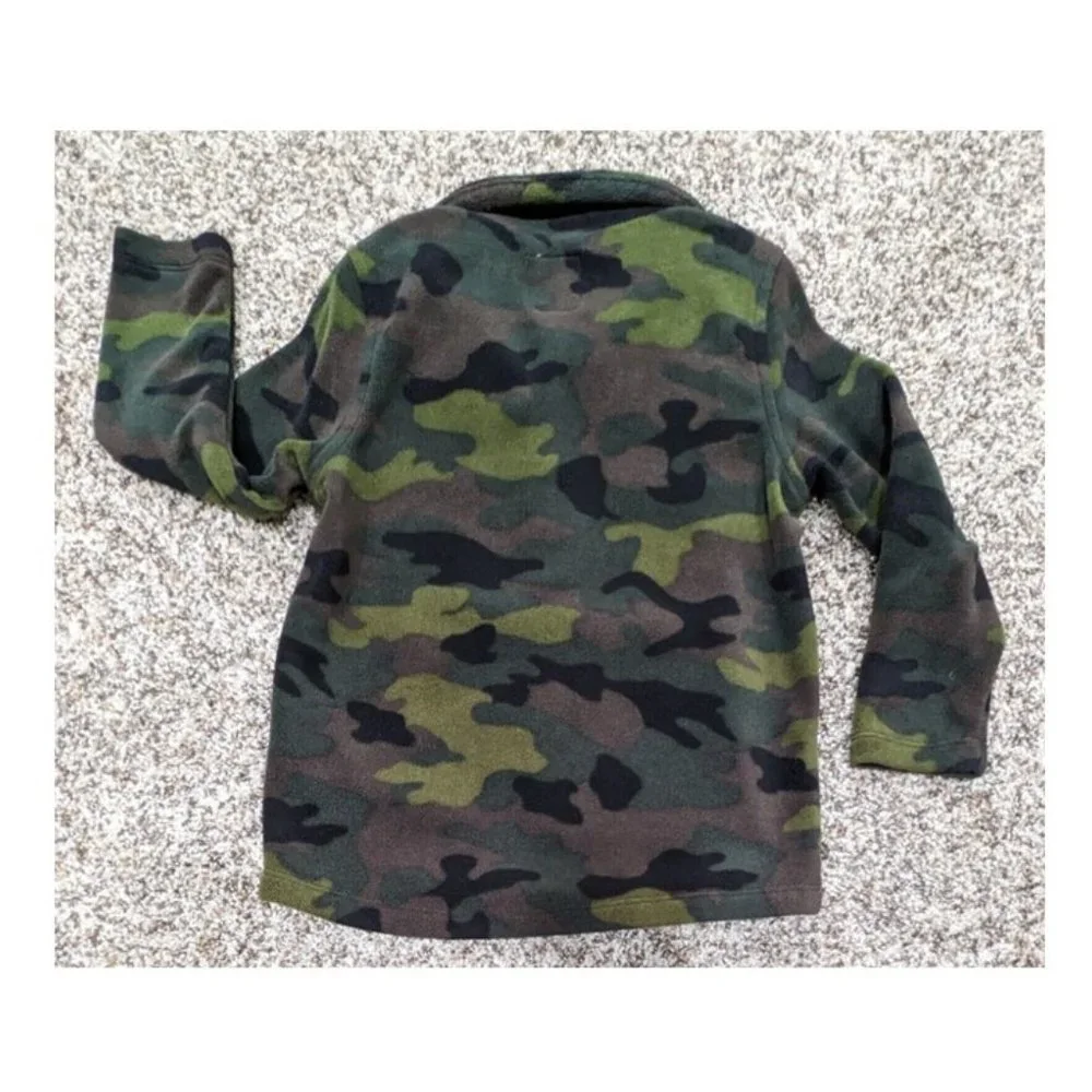 Old Navy Boys Size 4T Fleece Camouflage Shirt Jacket Warm Button Front Pockets